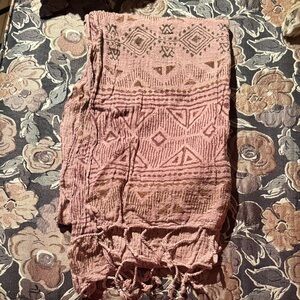 Bohemian Pink Purple Violet Taupe Pink Brown Muave Tribal Hippie Scarf Wrap